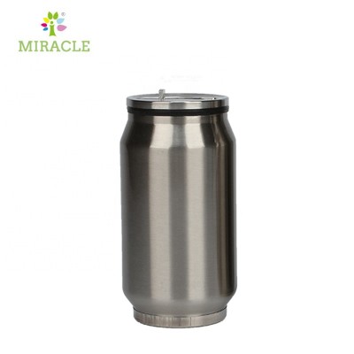 500ml stainless steel cola can customize logo sublimation silver color shape water can bottle